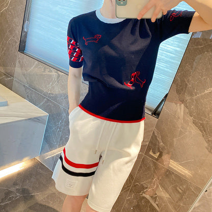 Women's back puppy polo short sleeve（副本） THOM TREND