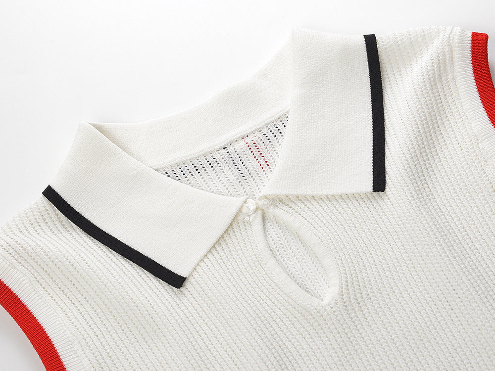Women's Polo Neck Sleeveless Vest - Premium Cotton Tank Top