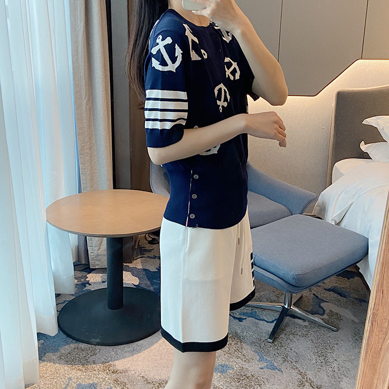 Thom Browne Round neck high waist T-shirt