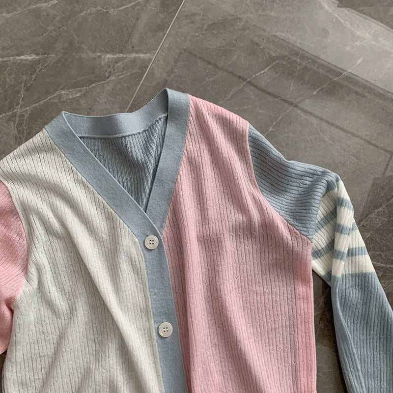 Striped V-neck long sleeves（副本） THOM TREND