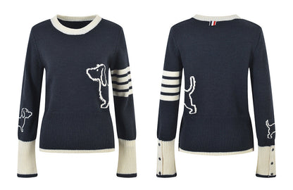Puppy embroidered sweater