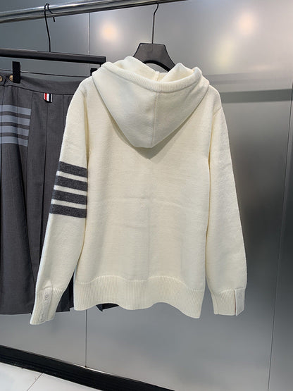 Thom Browne Hooded zip-up cardigan