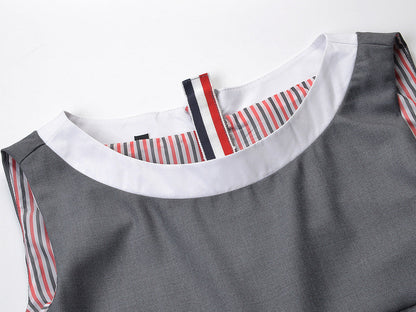 Women's Sleeveless Pleated Vest Dress