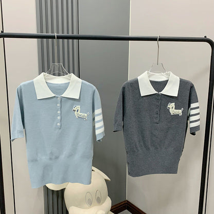 Thom Browne Animal patch polo shirt