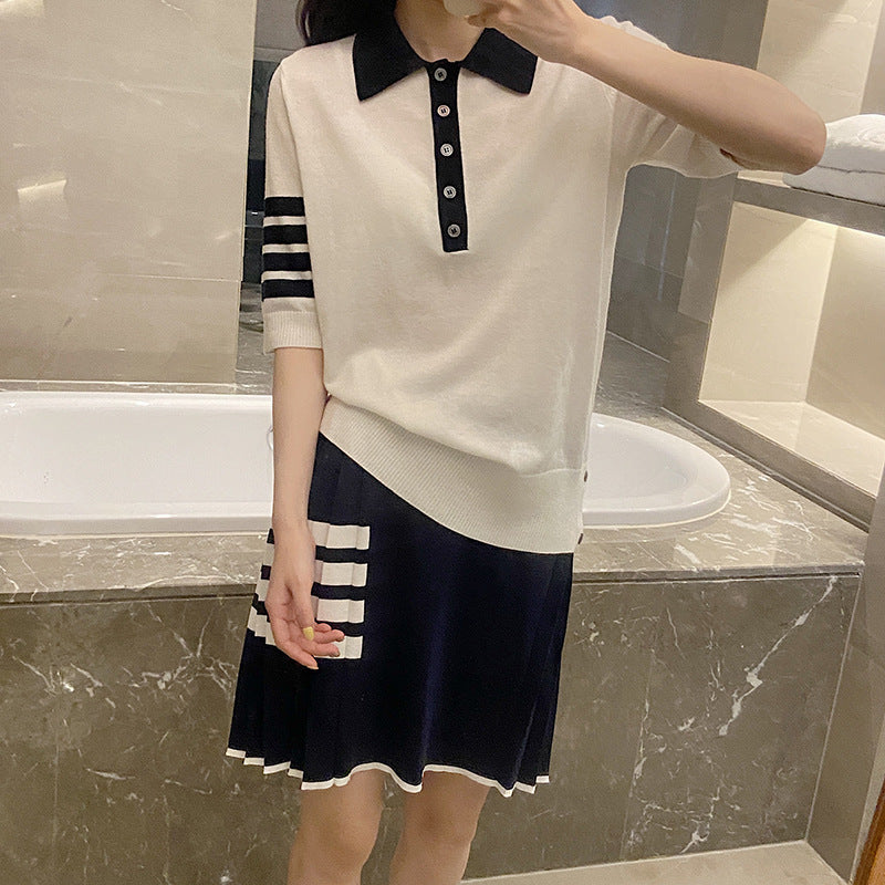 Thom Browne Polo collar short sleeve sweater