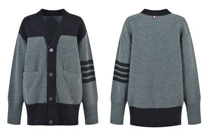 Thom Browne Contrast color knitted cardigan