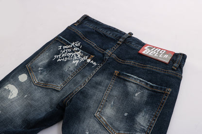New-DSQ2 Blue Ripped Jeans
