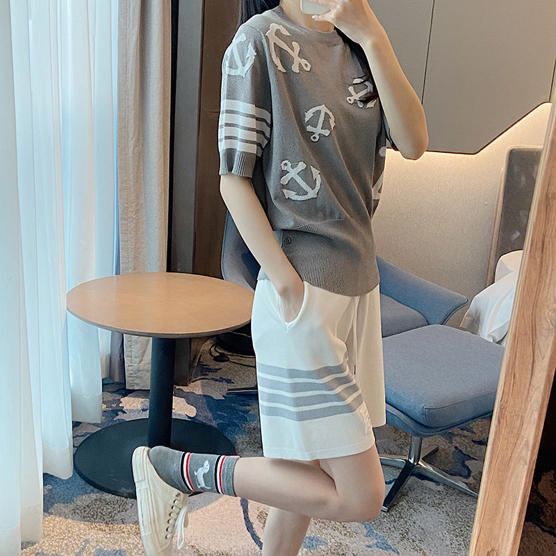 Thom Browne Round neck high waist T-shirt