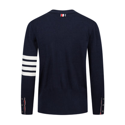 Thom Browne Classic Four-Bar Stripe Cardigan Sweater