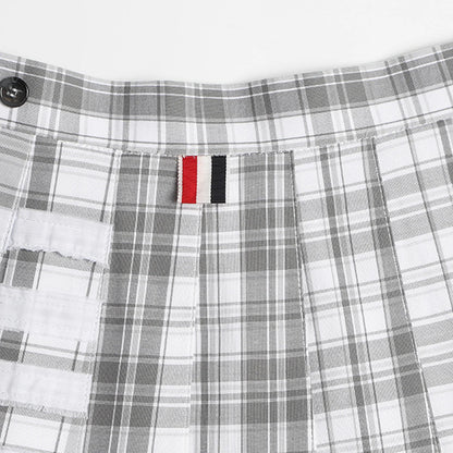 Thom Browne 4 Bars Plaid Pleated Skirt