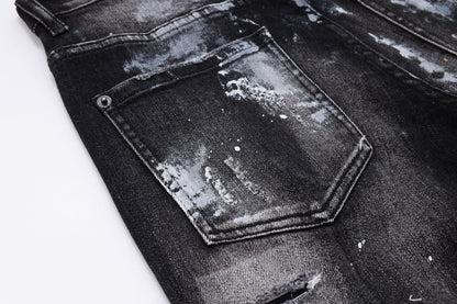 New-DSQ2 2025ss Ripped Black Jeans