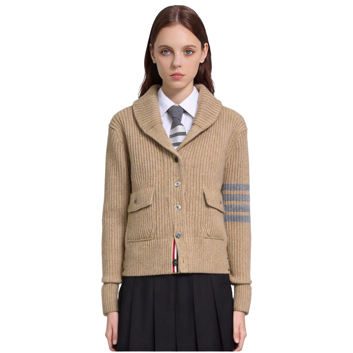 2025SS Feather intarsia cardigan