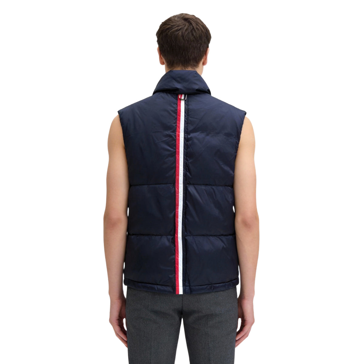 Thom Browne Unisex Shiny Colorblock Baseball Collar Vest