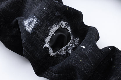 DSQ2 Maple leaf Hole Badge Jeans