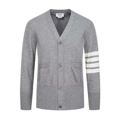 Thom Browne Classic Four-Bar Stripe Cardigan Sweater