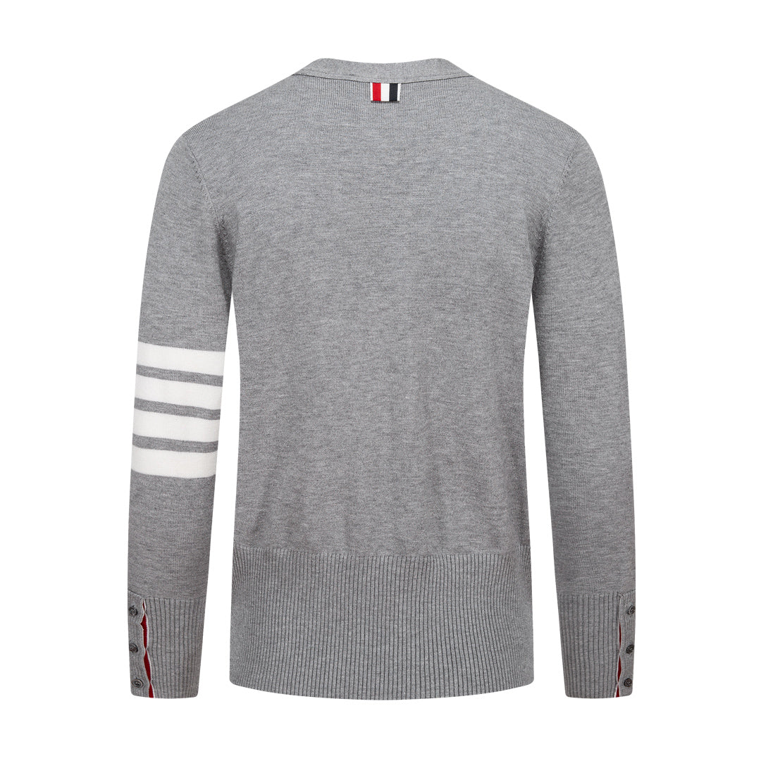 Thom Browne Classic Four-Bar Stripe Cardigan Sweater