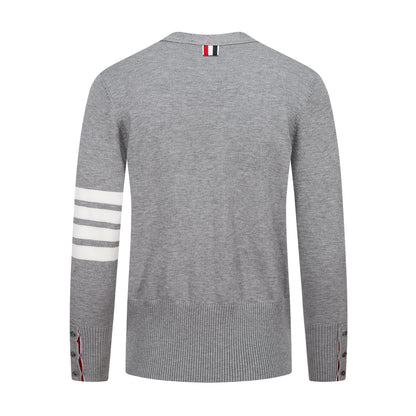 Thom Browne Classic Four-Bar Stripe Cardigan Sweater