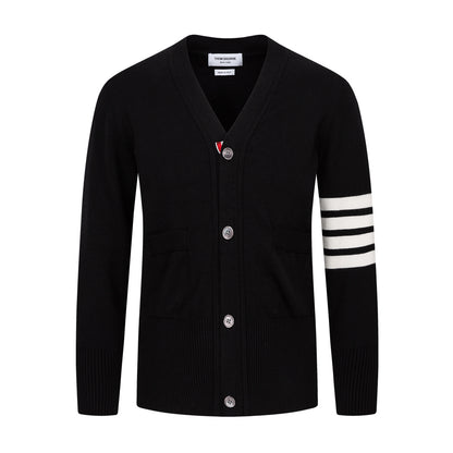 Thom Browne Classic Four-Bar Stripe Cardigan Sweater