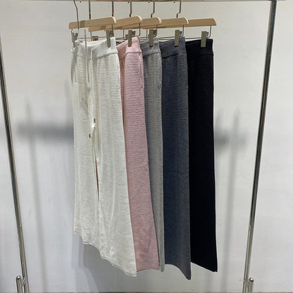 Thom Browne Women's Wide-Leg Pants - 100% Cotton All-Match Straight Trousers