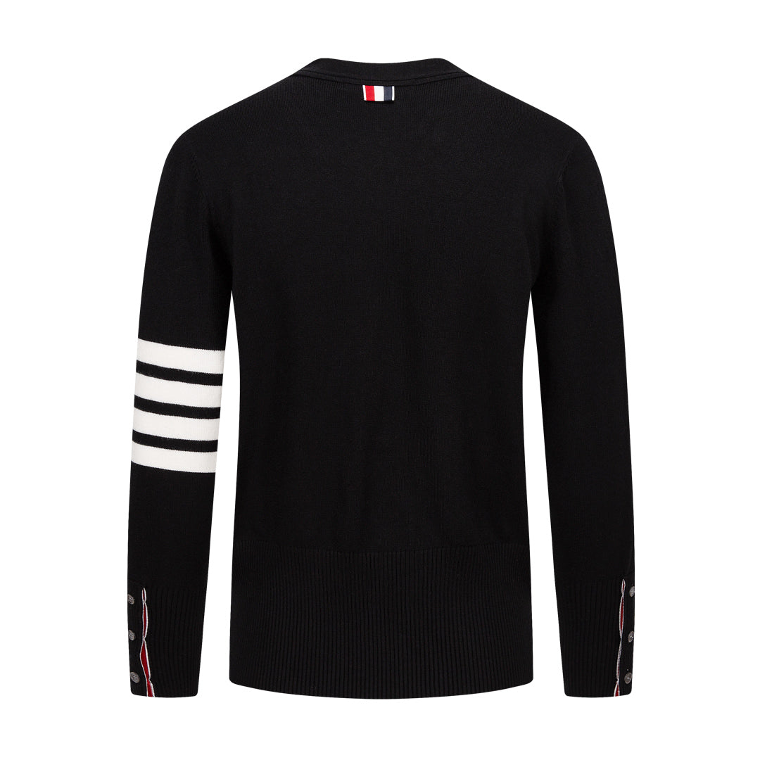 Thom Browne Classic Four-Bar Stripe Cardigan Sweater