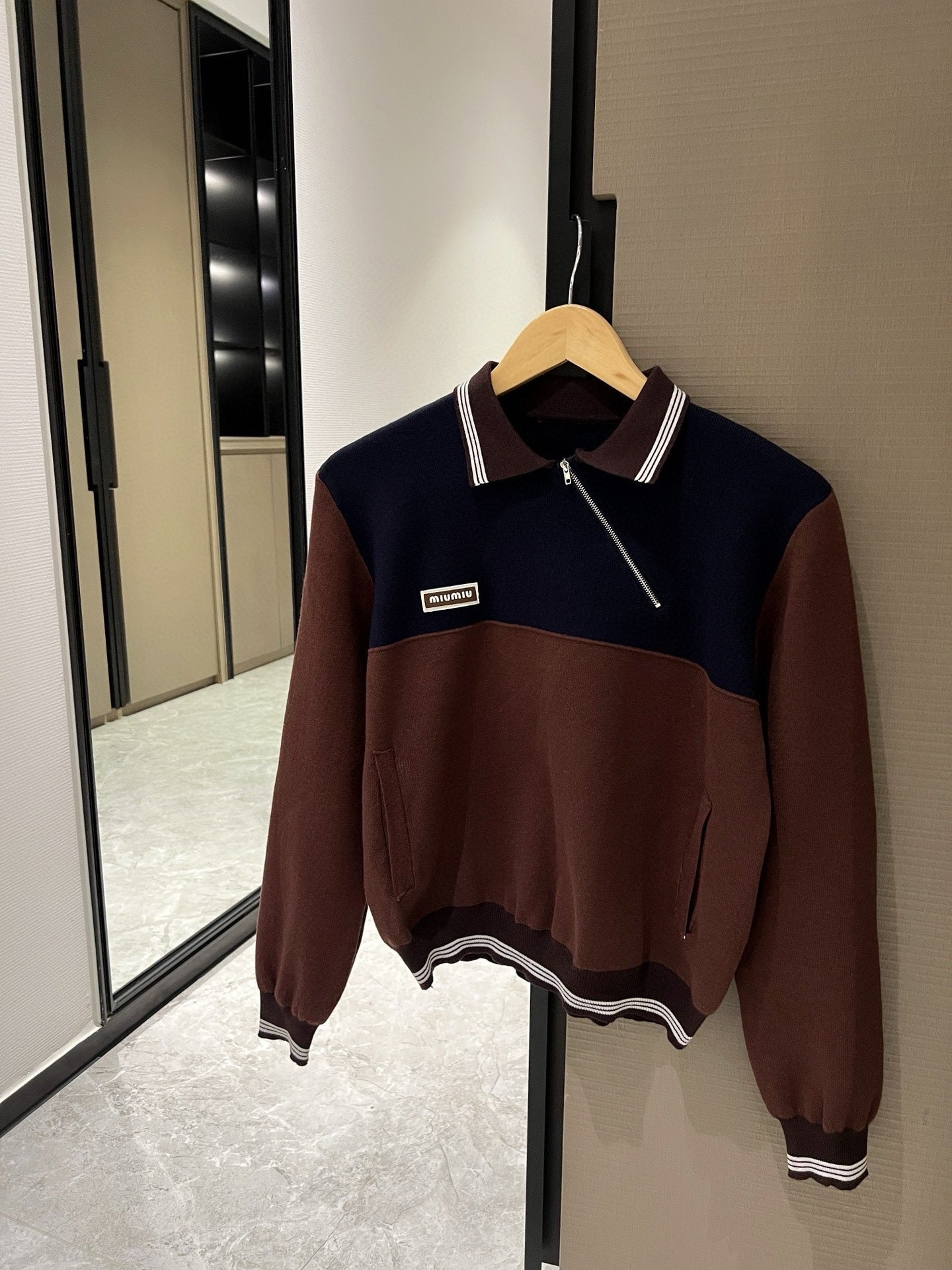 2025SS  Contrast color knitted tracksuit THOM TREND