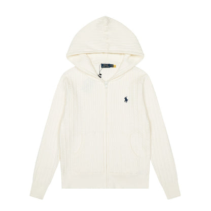 Ralph Lauren Women‘s Cable Knit Cotton Hoodie Jacket