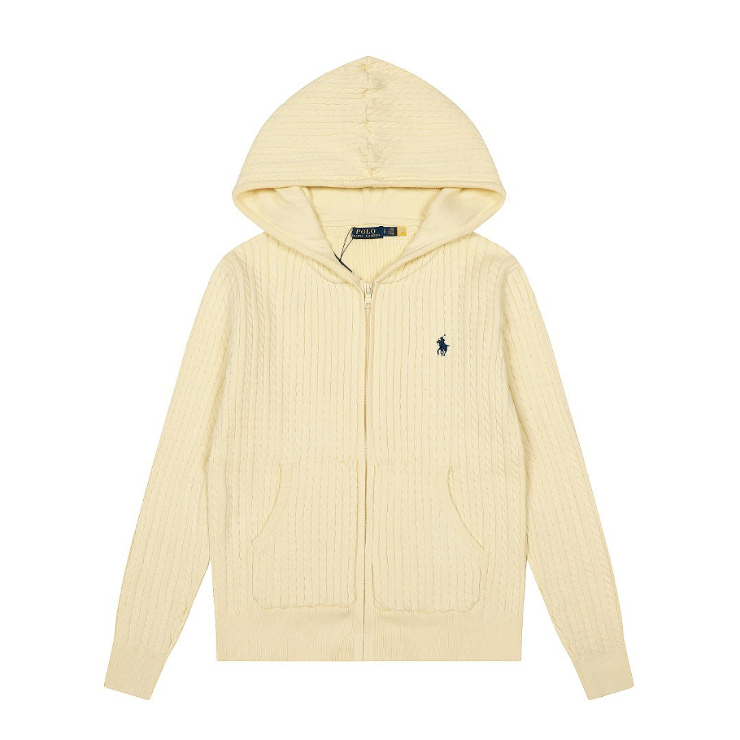 Ralph Lauren Women‘s Cable Knit Cotton Hoodie Jacket