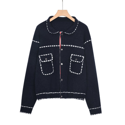 Thom Browne Men's Four-Bar Wool Coat