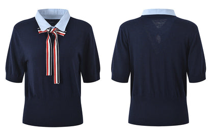 Women's Knitted Wool POLO Shirt THOM TREND