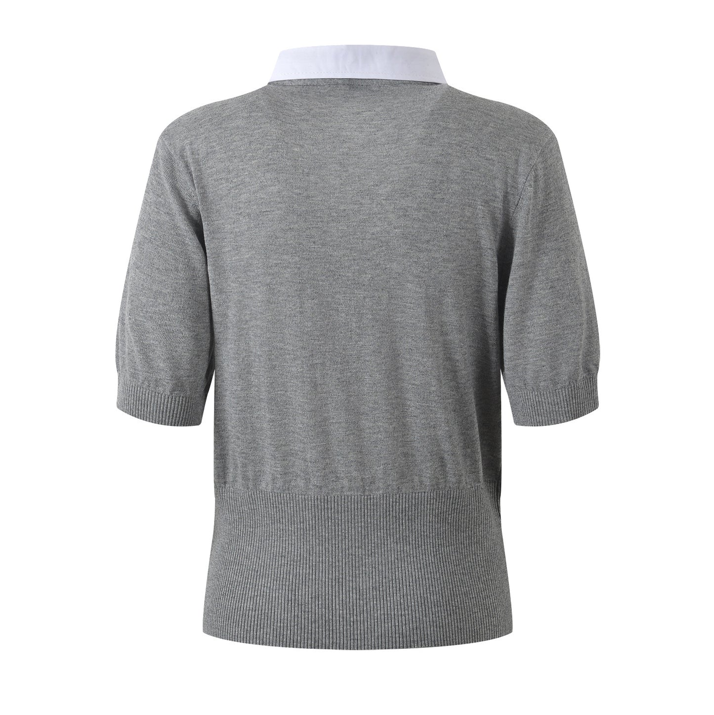 Women's V-Neck Ribbed Knit Short Sleeve Top