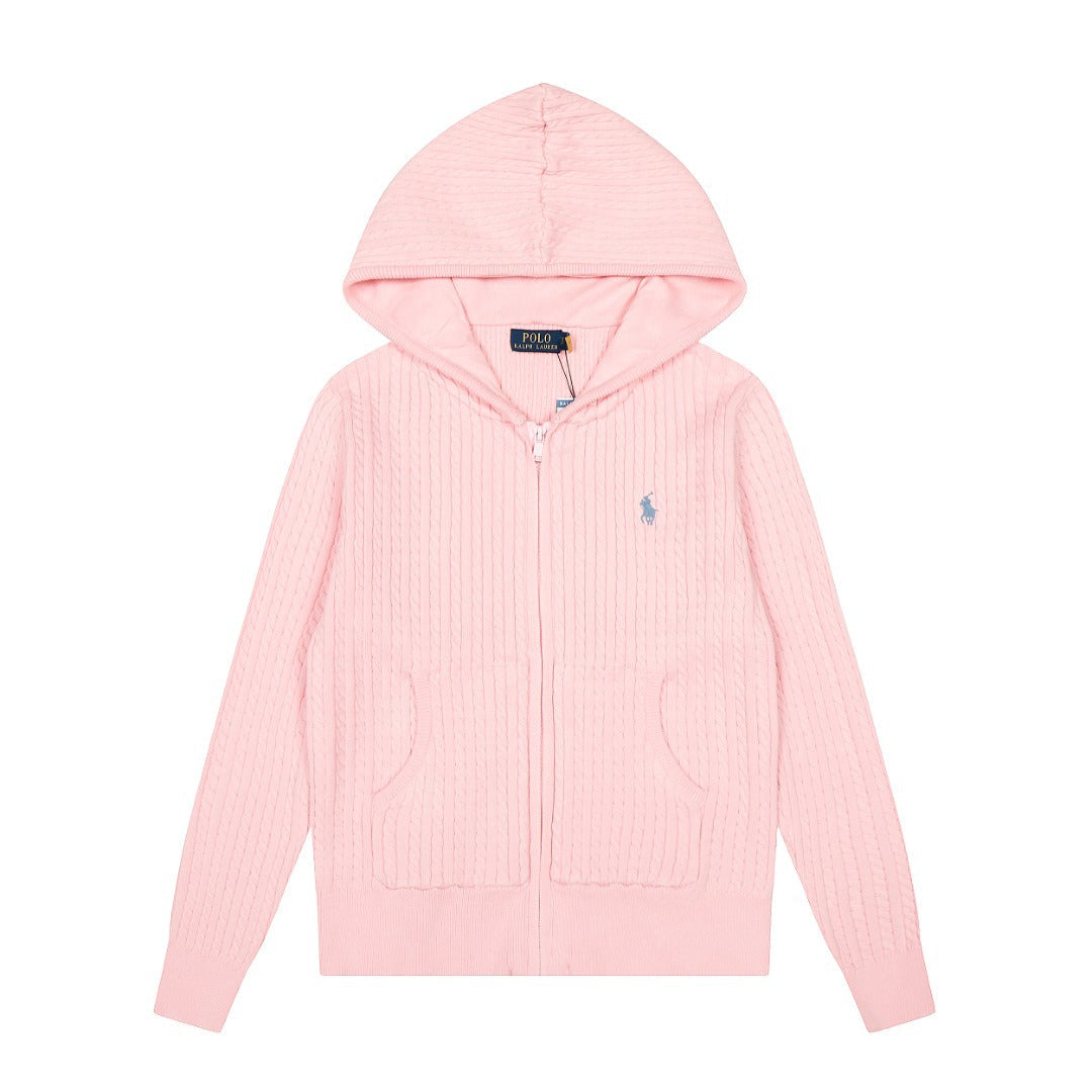 Ralph Lauren Women‘s Cable Knit Cotton Hoodie Jacket