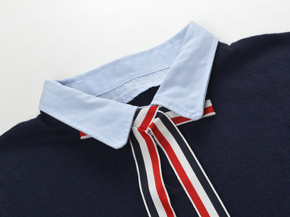 Women's V-Neck Ribbed Knit Short Sleeve Top