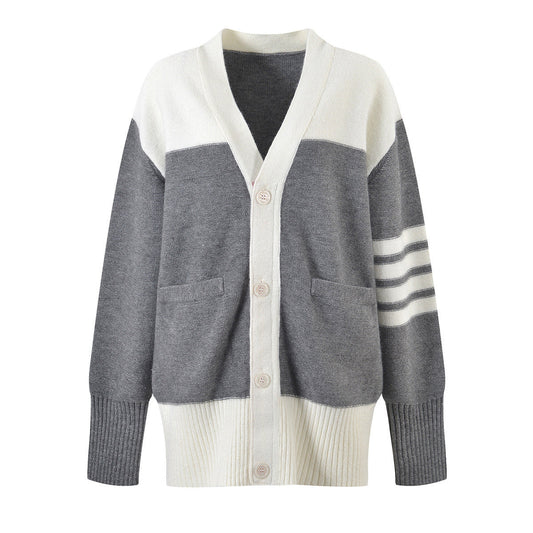 Thom Browne Contrast color knitted cardigan