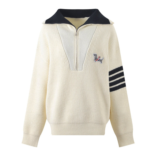 Thom Browne Puppy Collar Shawl Sweater