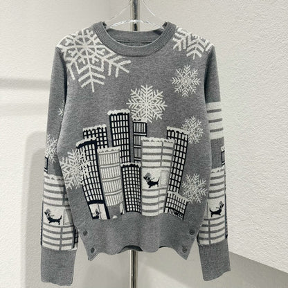 2025SS Snowflake Christmas Sweater THOM TREND
