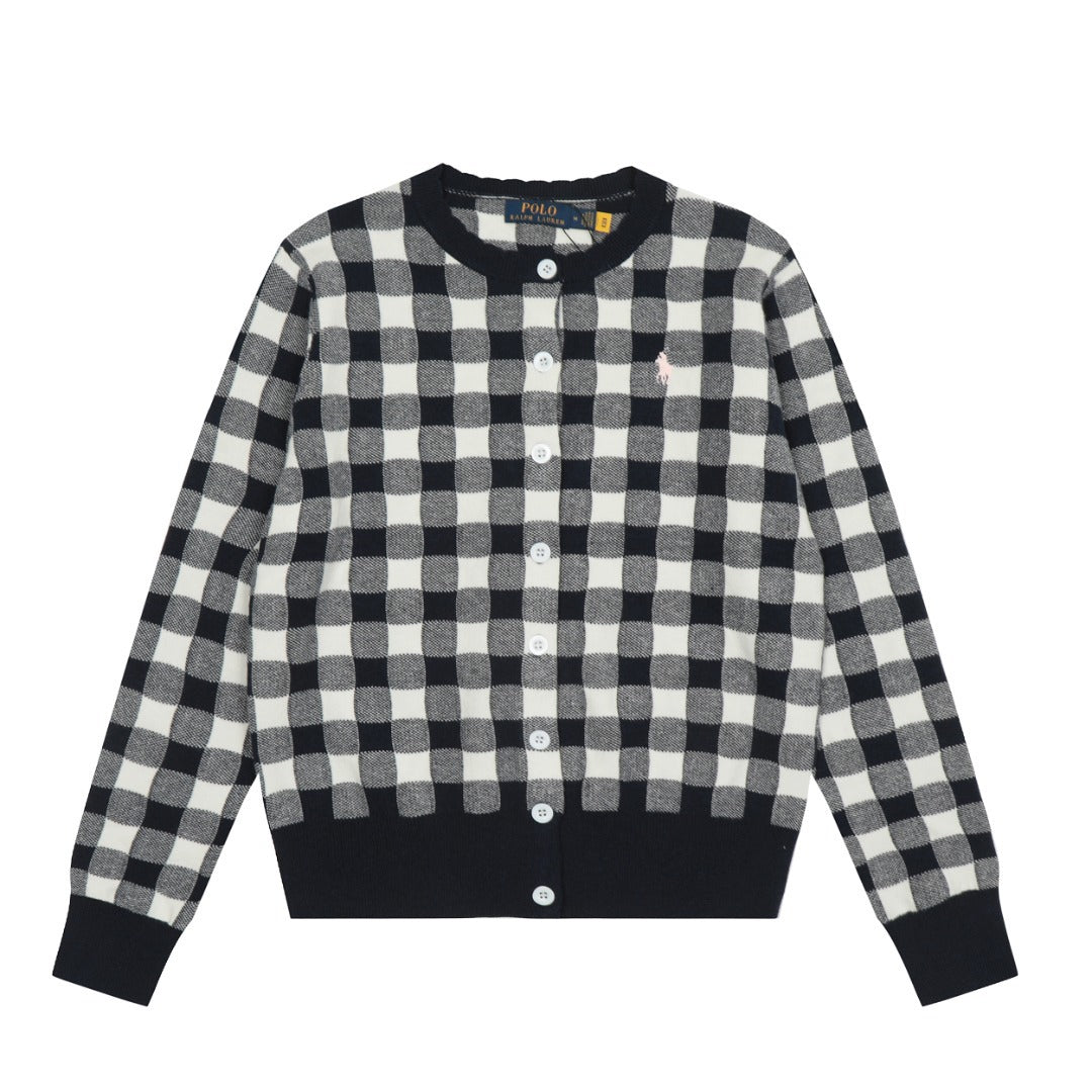 Ralph Lauren Women‘s Plaid Knit Cardigan