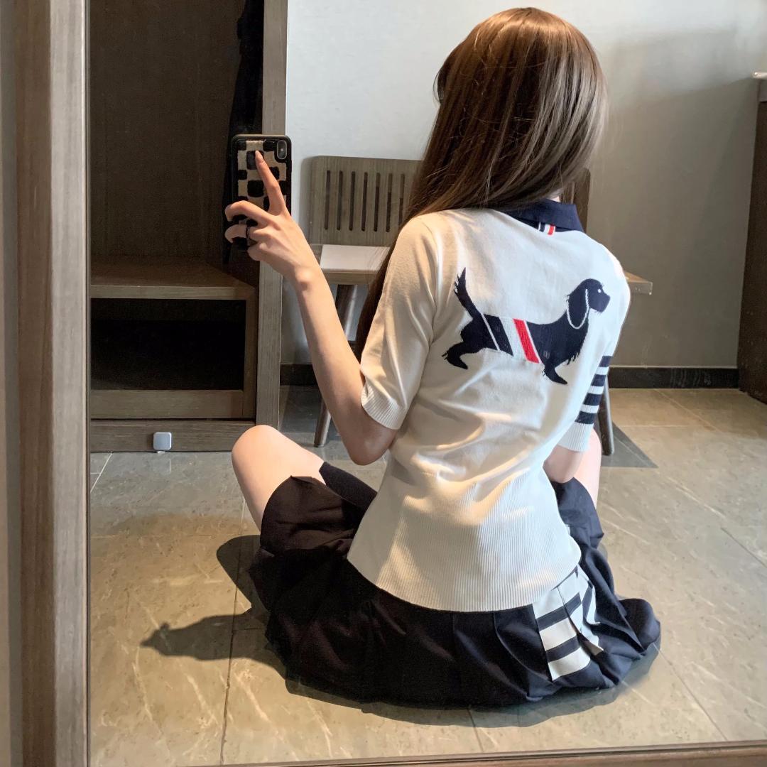 Women's back puppy polo short sleeve THOM TREND