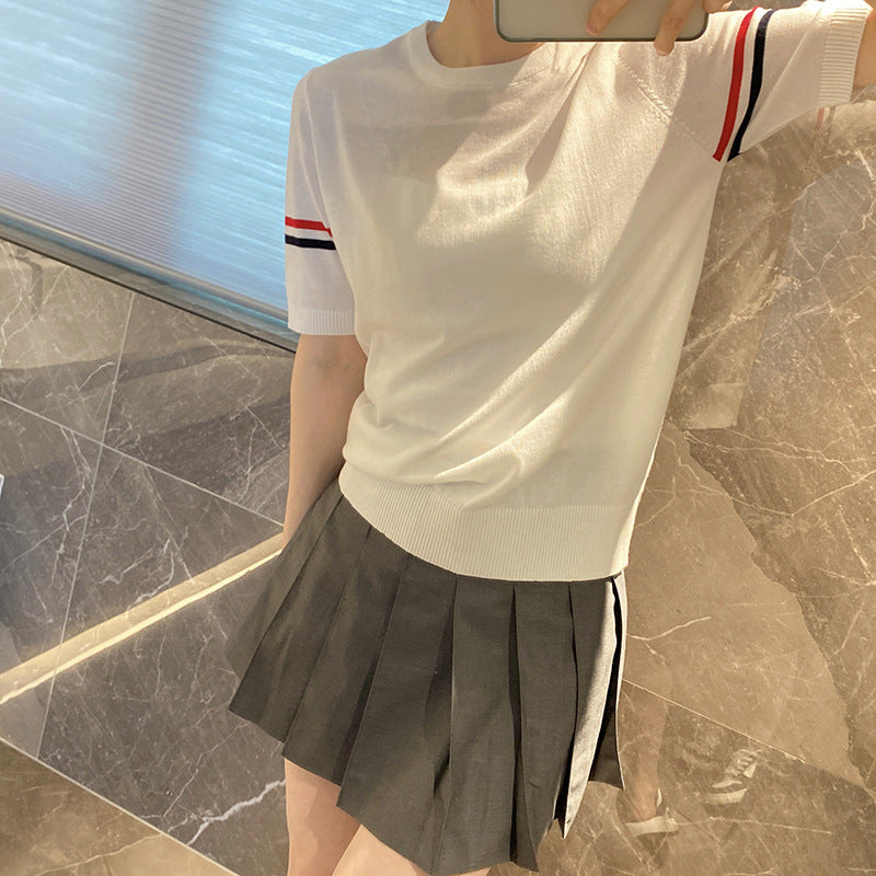 Thom Browne stripe short sleeve T-shirt