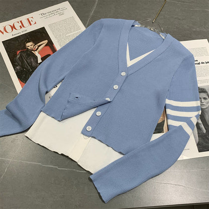 Sexy faux two-piece knitted cardigan THOM TREND