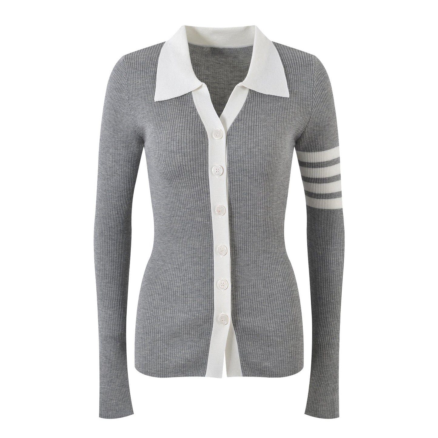 Thom Browne Women's Contrast Lapel Cardigan