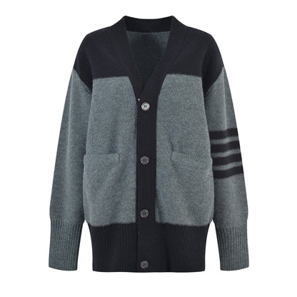 Thom Browne Contrast color knitted cardigan