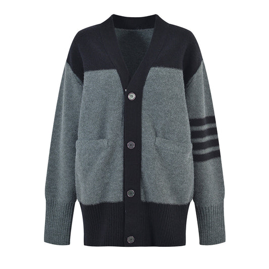 Thom Browne Contrast color knitted cardigan