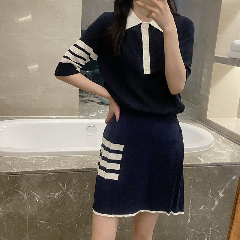 Thom Browne Polo collar short sleeve sweater