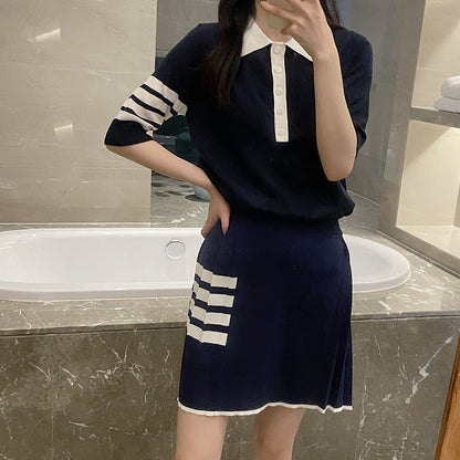 Thom Browne Polo collar short sleeve sweater