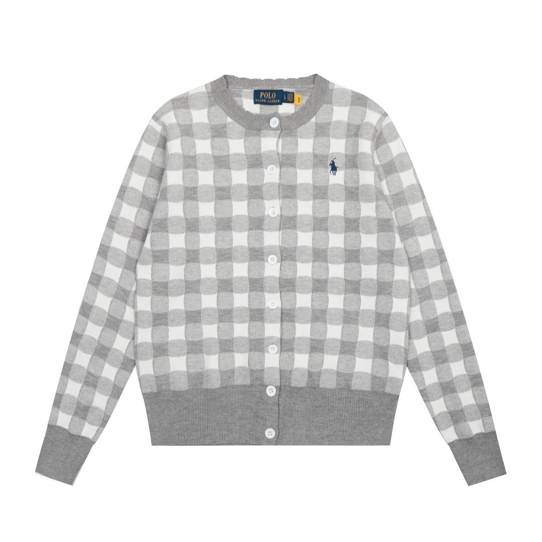 Ralph Lauren Women‘s Plaid Knit Cardigan