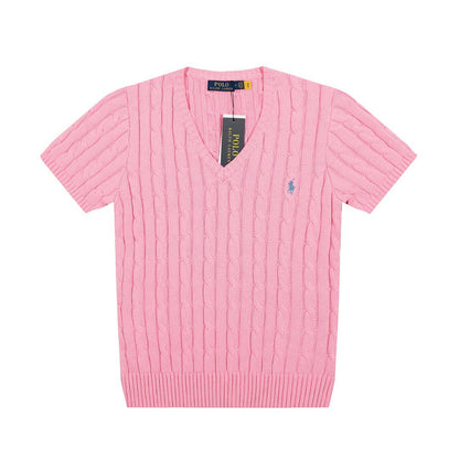 Ralph Lauren Women‘s V-neck Knit T-shirt