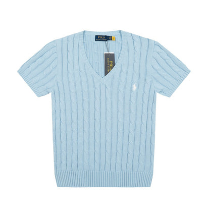Ralph Lauren Women‘s V-neck Knit T-shirt
