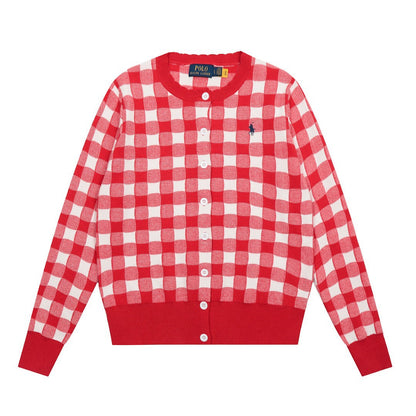 Ralph Lauren Women‘s Plaid Knit Cardigan