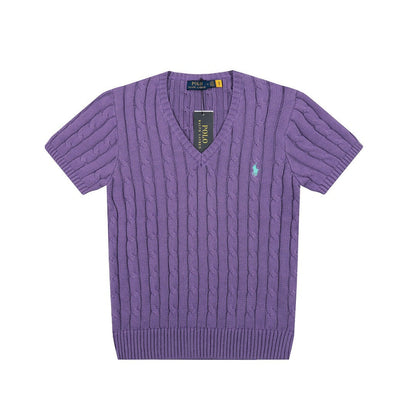 Ralph Lauren Women‘s V-neck Knit T-shirt