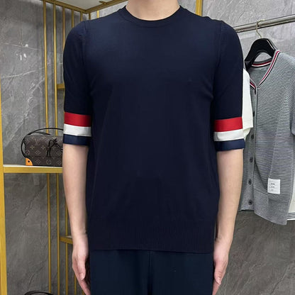 Red, white and blue cuffs T-shirt THOM TREND